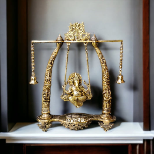 Brass Large Sized Ganapati Swing - Handcrafted with Superfine Brass 3 feet
