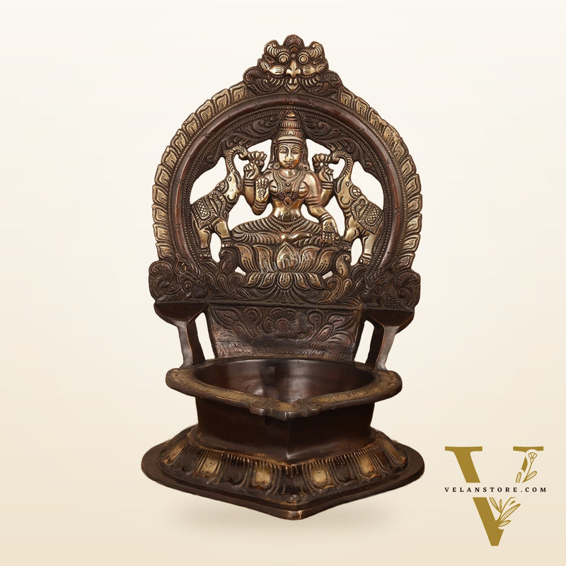 Brass Large-Sized Lakshmi Lamp - 17 Inch