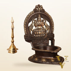 Brass Large-Sized Lakshmi Lamp - 17 Inch