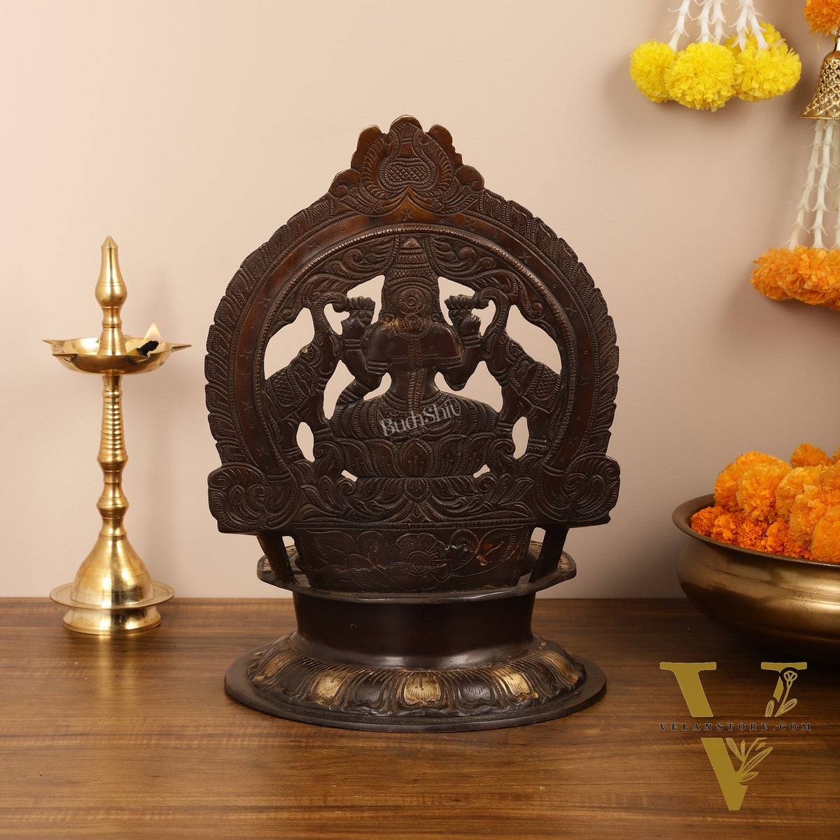 Brass Large-Sized Lakshmi Lamp - 17 Inch
