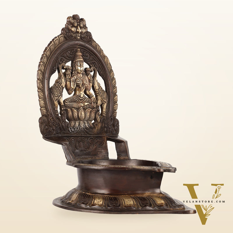 Brass Large-Sized Lakshmi Lamp - 17 Inch