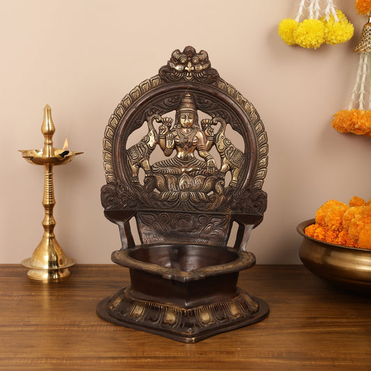 Brass Large-Sized Lakshmi Lamp - 17 Inch