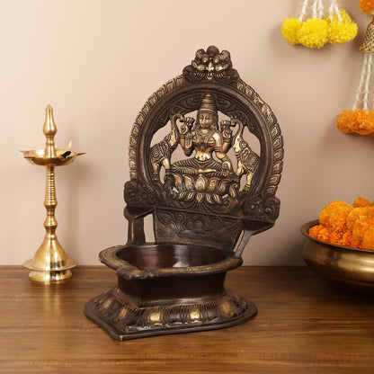 Brass Large-Sized Lakshmi Lamp - 17 Inch