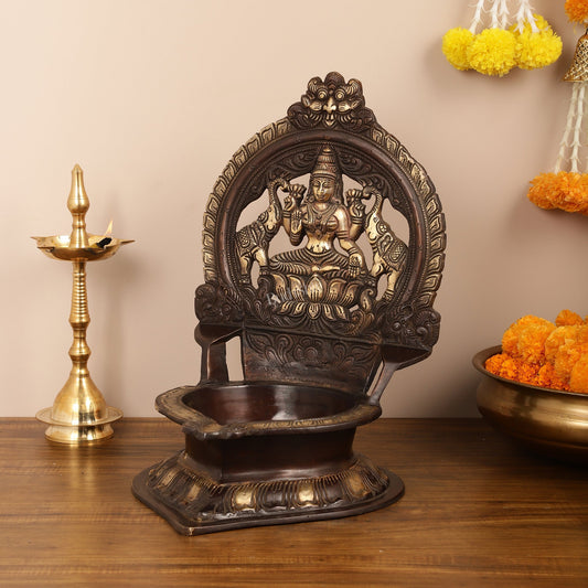 Brass Large-Sized Lakshmi Lamp - 17 Inch