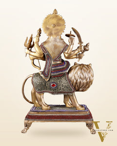 Brass Large Superfine Durga Mata Statue with jewellery work - 21 inch