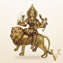 Brass large Superfine Durga Statue 17"