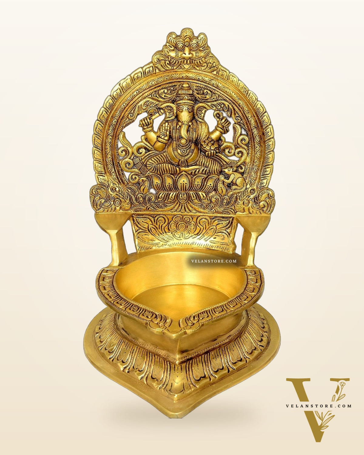 Brass Large Superfine Ganesha Diya - 16 Inch