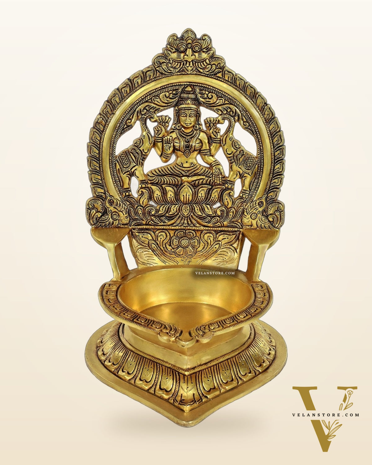 Brass Large Superfine Lakshmi Diya - 17 Inch