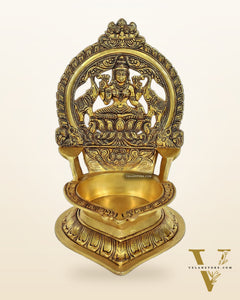 Brass Large Superfine Lakshmi Diya - 17 Inch