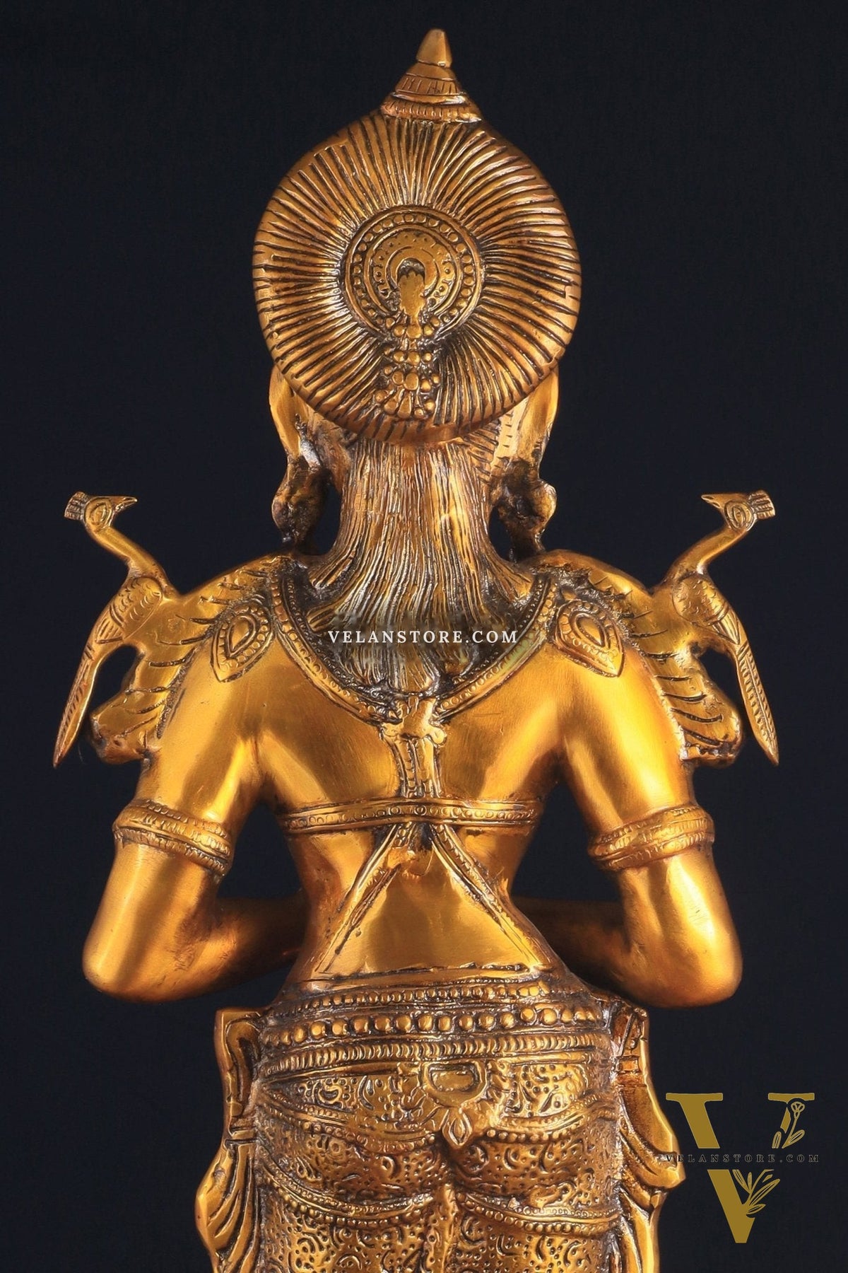 Brass Large Welcome Namaste Lady Statue – 30.5 Inch