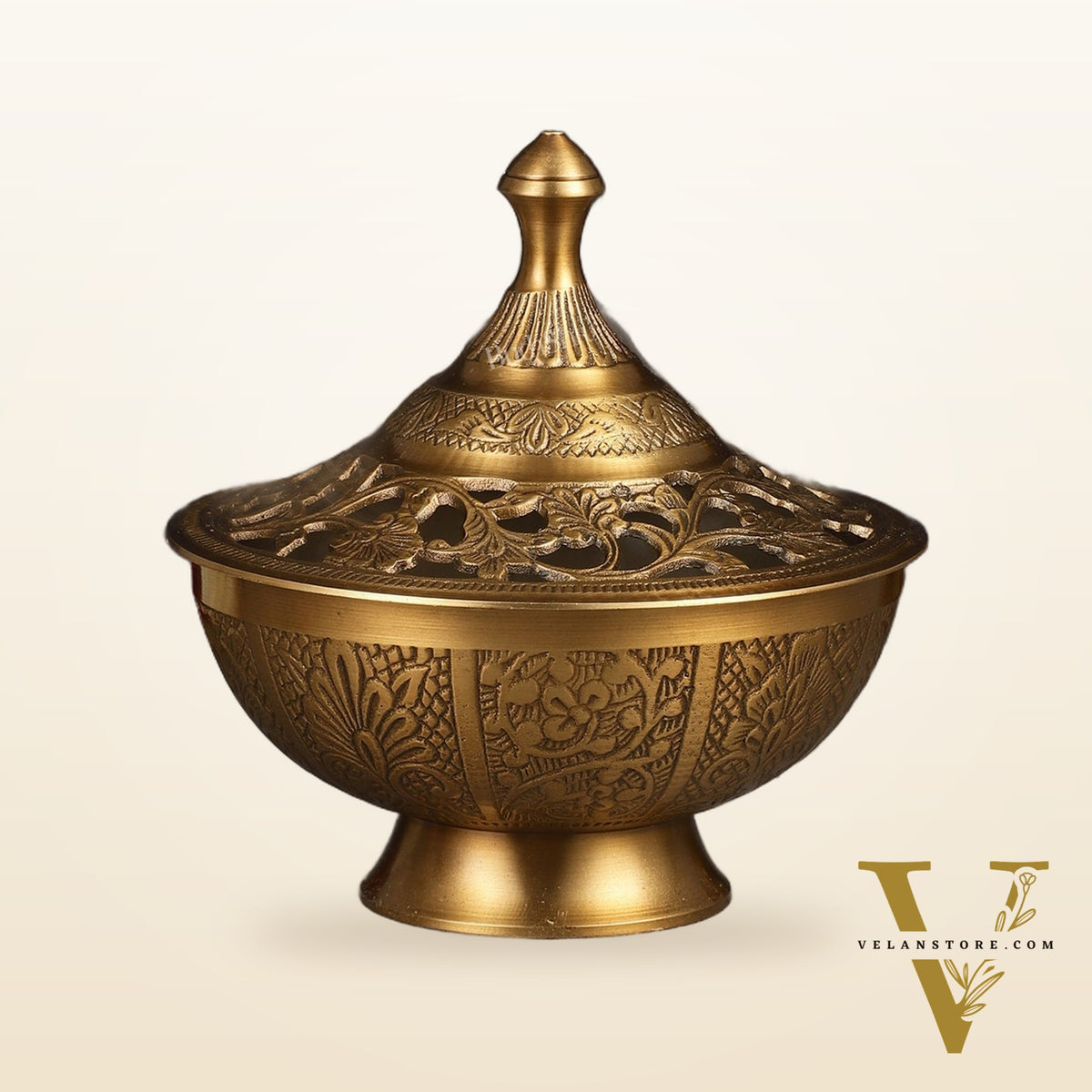 Brass Loban Daan Dhoop Daani 6"