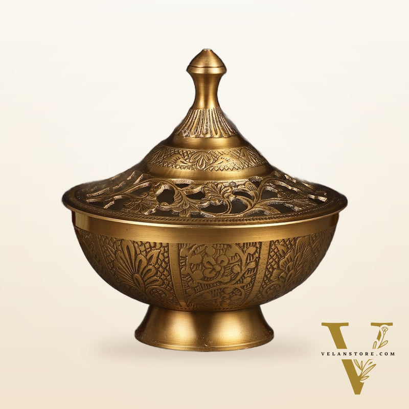 Brass Loban Daan Dhoop Daani 6"