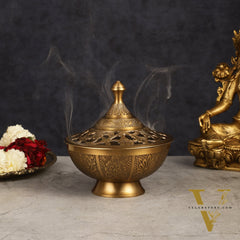 Brass Loban Daan Dhoop Daani 6"