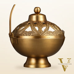 Brass Loban Daan Dhoop Daani with handle 6"