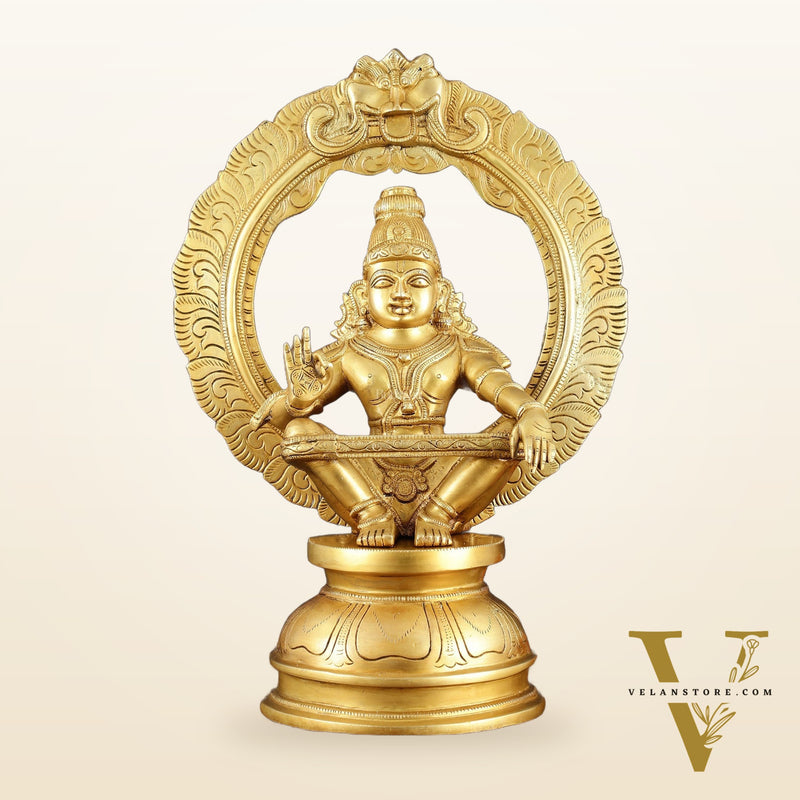 Brass Lord Ayyappa Swamy Ayyappan Statue - 18"