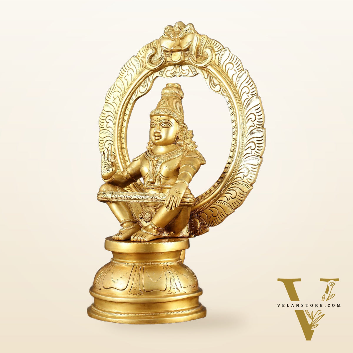 Brass Lord Ayyappa Swamy Ayyappan Statue - 18"