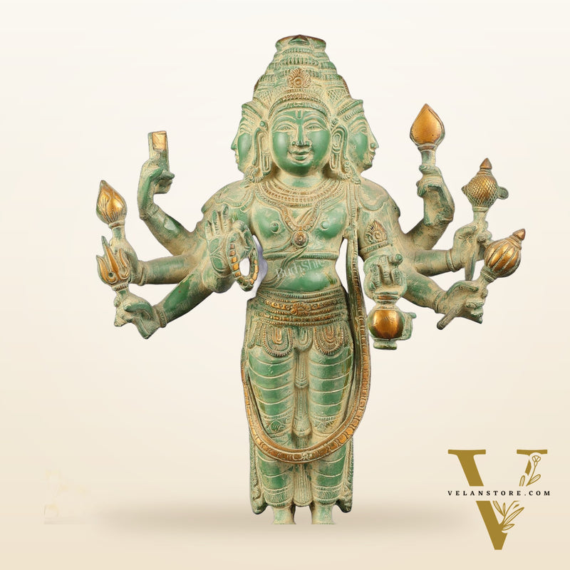 Brass Lord Brahma Statue - 16 Inch