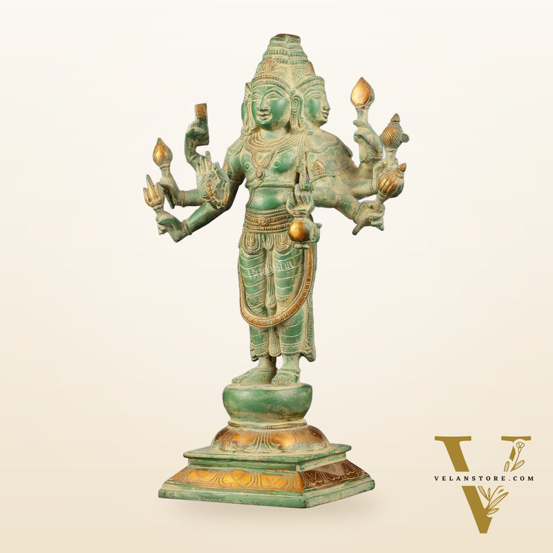 Brass Lord Brahma Statue - 16 Inch