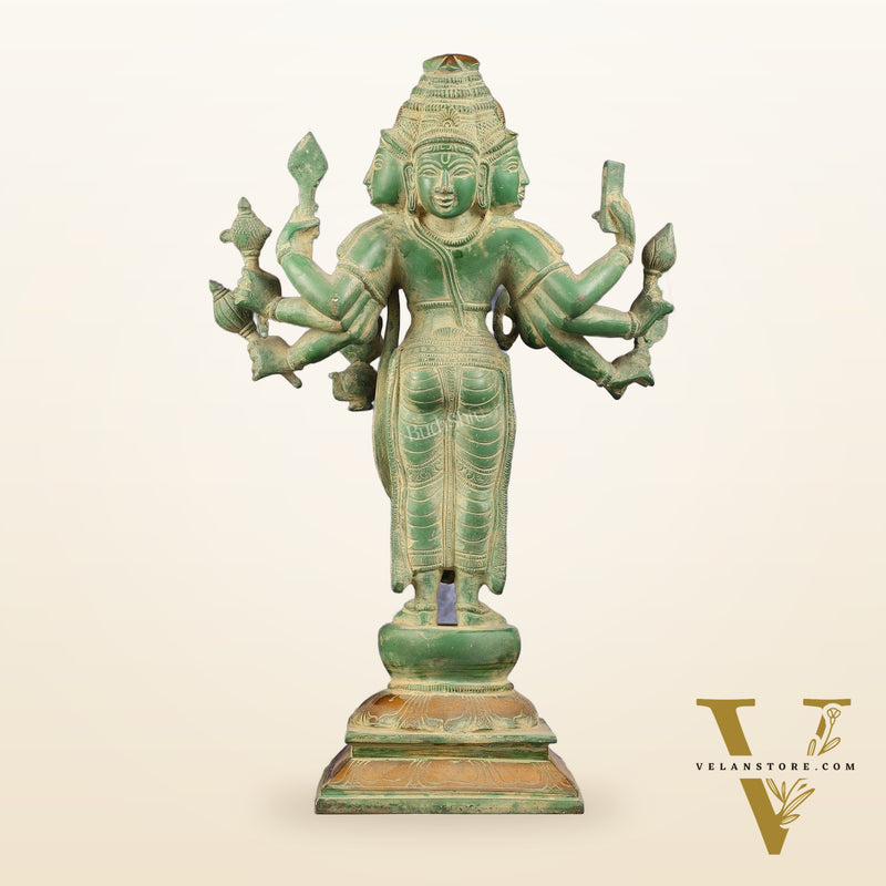 Brass Lord Brahma Statue - 16 Inch