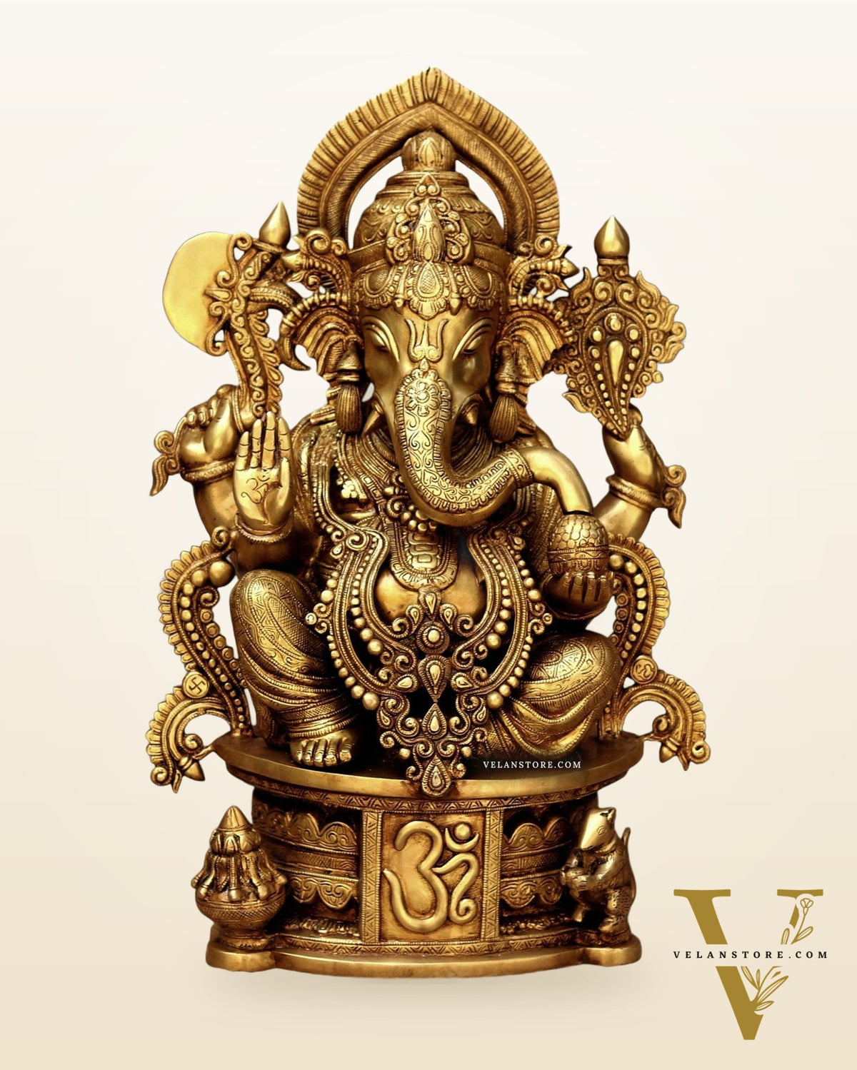 Brass Lord Ganapati Sculpture - 23"