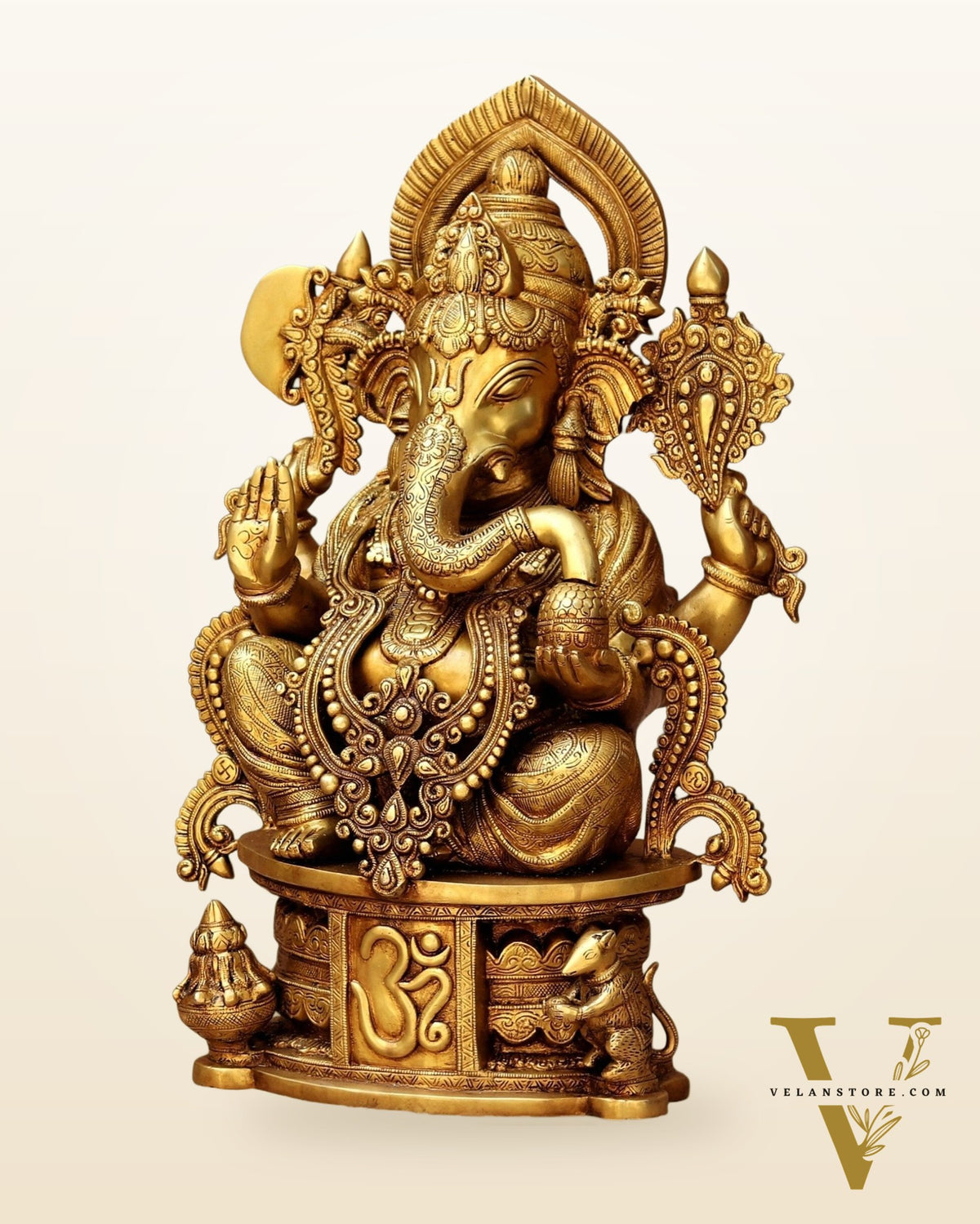 Brass Lord Ganapati Sculpture - 23"