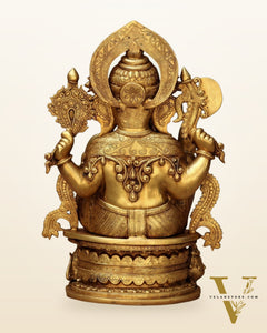Brass Lord Ganapati Sculpture - 23"
