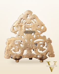 Brass Lord Ganesha and Goddess Lakshmi Panchdeep with stonework