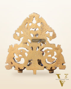 Brass Lord Ganesha and Goddess Lakshmi Panchdeep with stonework