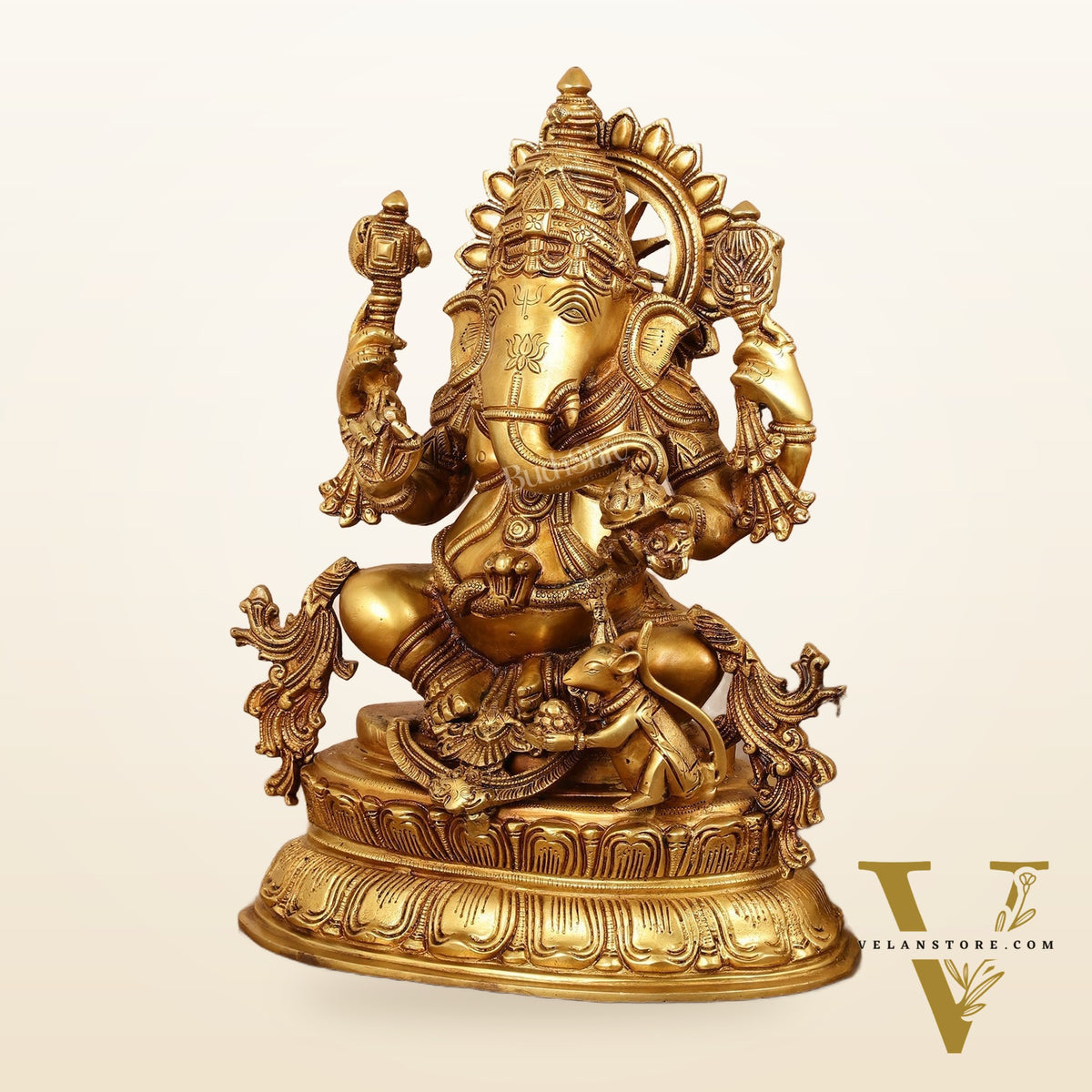 Brass Lord Ganesha Idol - 16 Inch