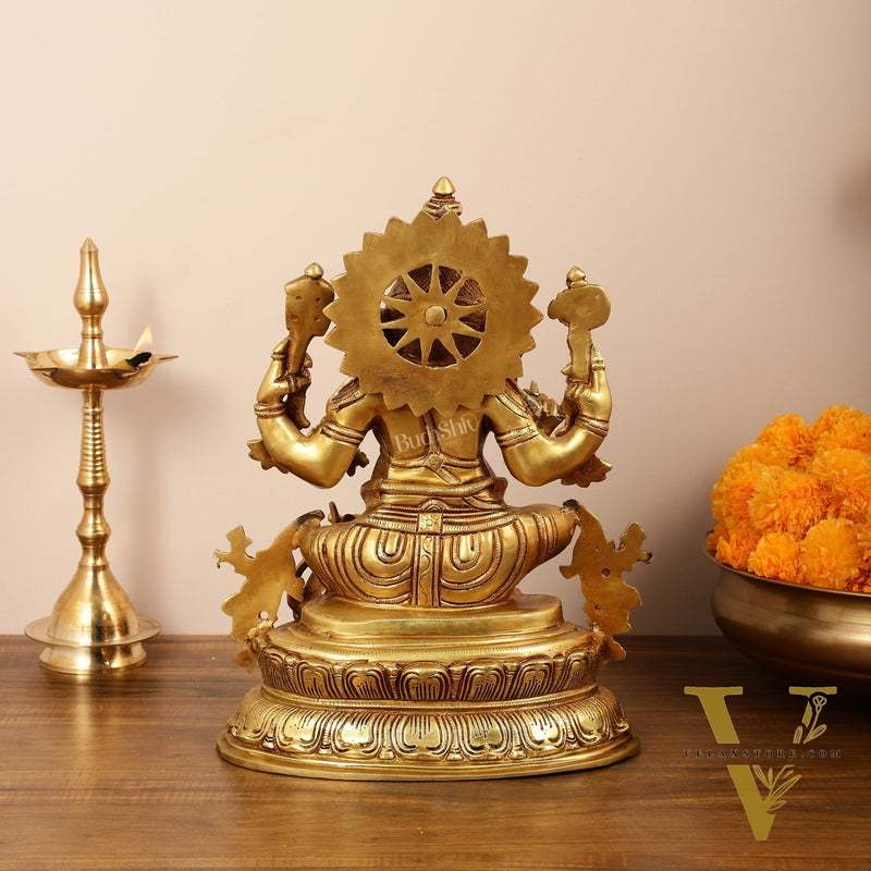 Brass Lord Ganesha Idol - 16 Inch