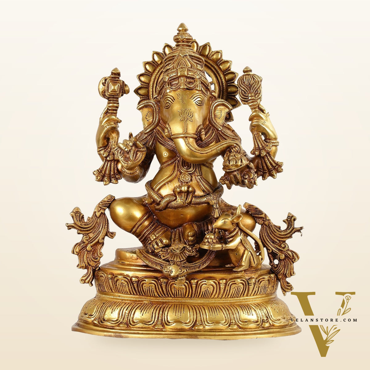 Brass Lord Ganesha Idol - 16 Inch