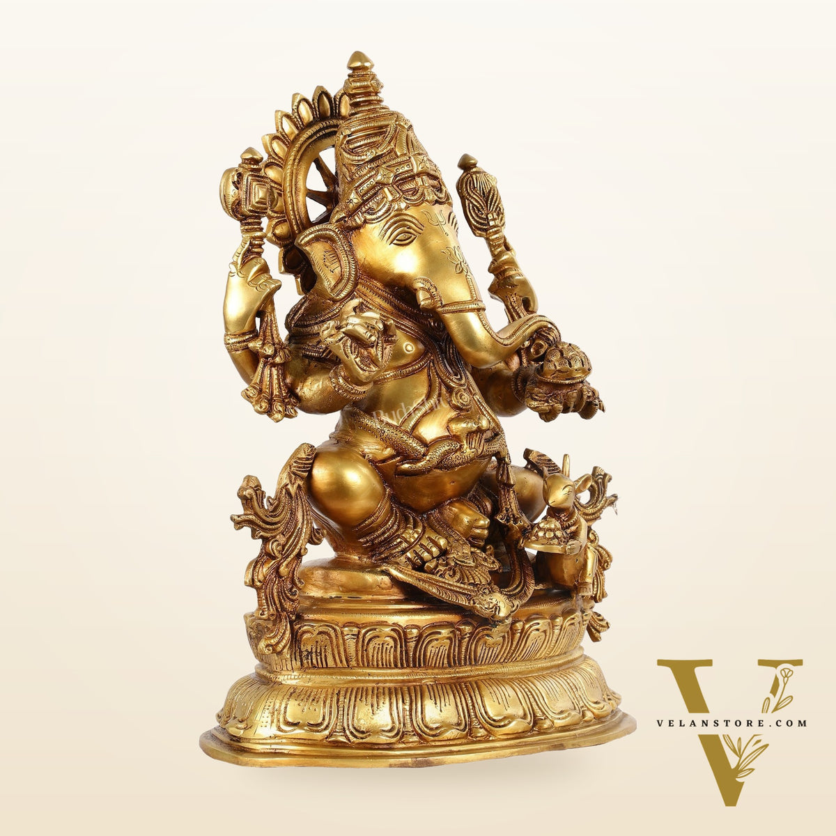 Brass Lord Ganesha Idol - 16 Inch