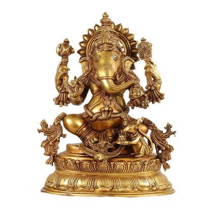 Brass Lord Ganesha Idol - 16 Inch