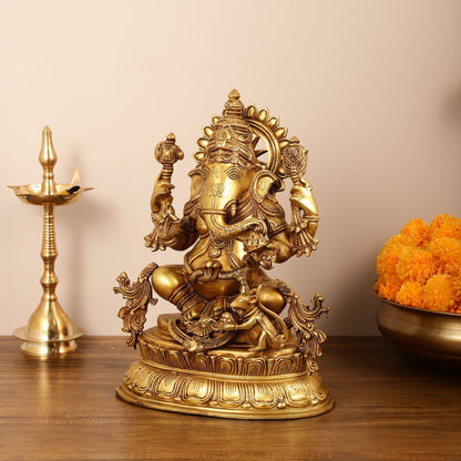 Brass Lord Ganesha Idol - 16 Inch