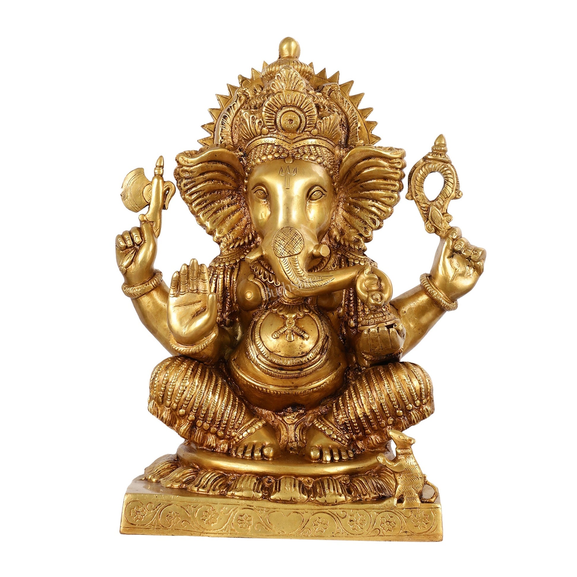 Brass Lord Ganesha Idol - 18" Tall, 18kg