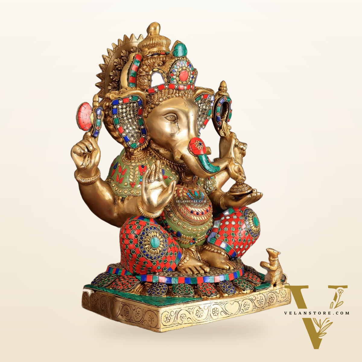 Brass Lord Ganesha Idol - 18" Tall