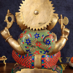 Brass Lord Ganesha Idol - 18" Tall