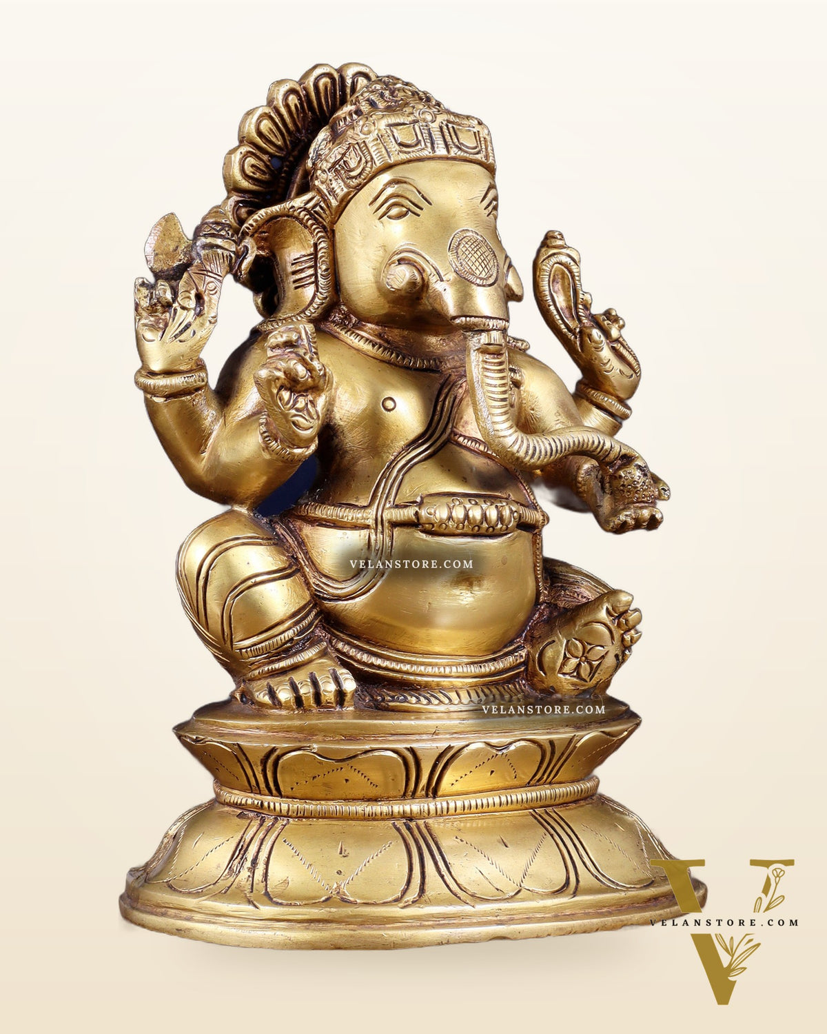 Brass Lord Ganesha Idol - 7.5 Inch