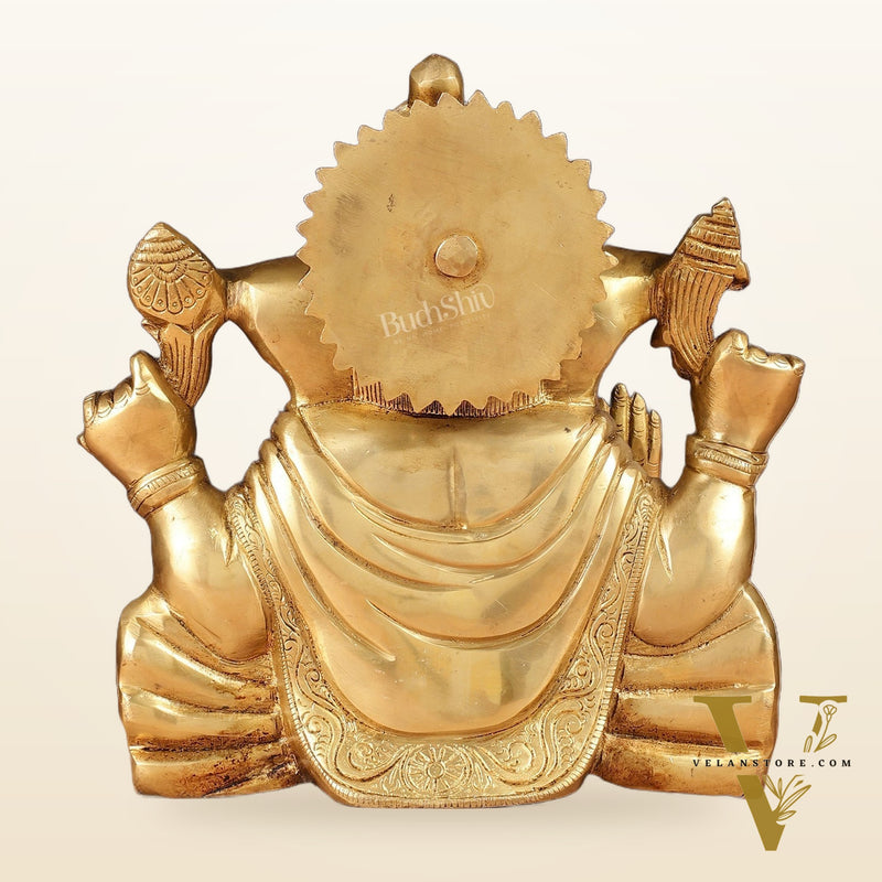 Brass Lord Ganesha Idol 9"