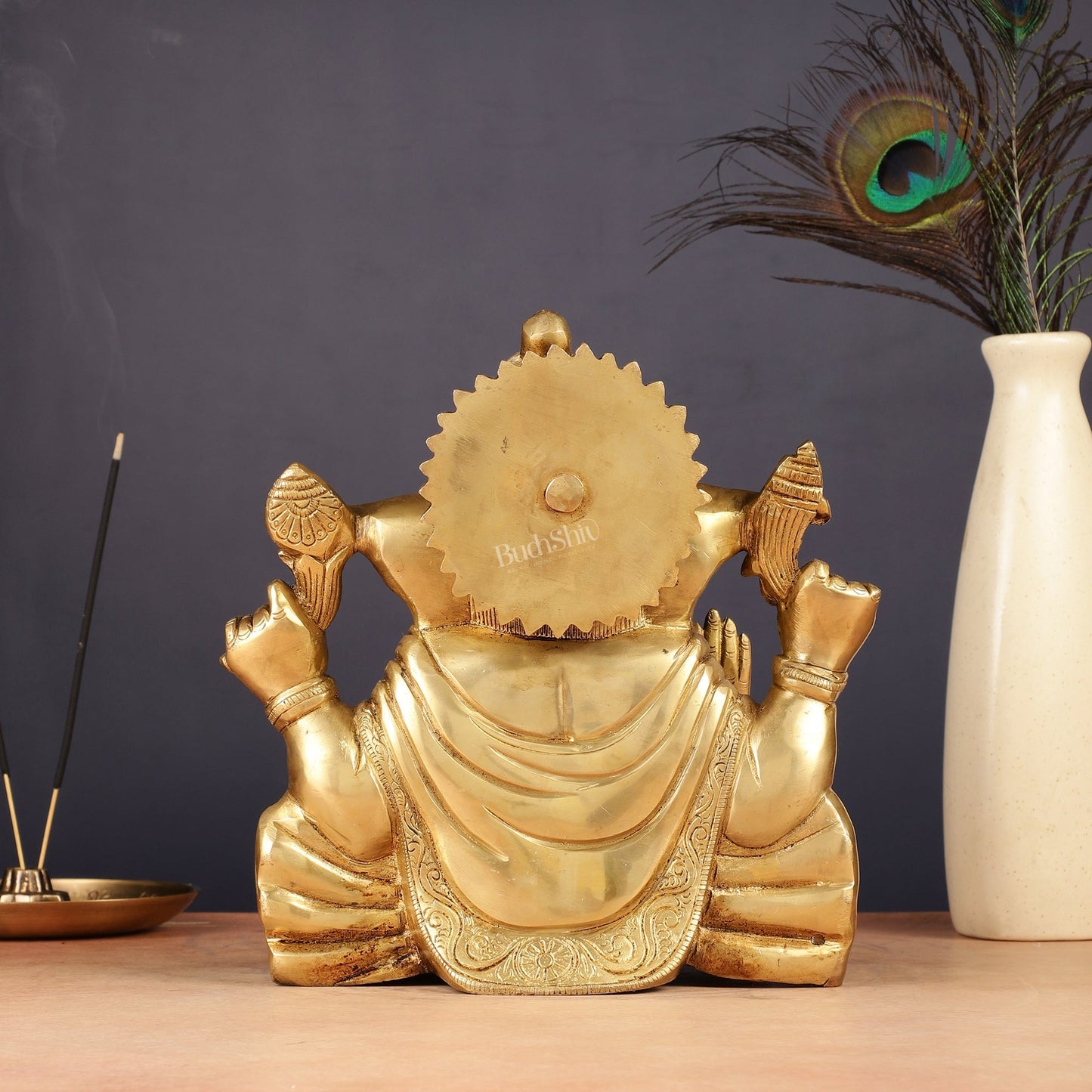 Brass Lord Ganesha Idol 9"