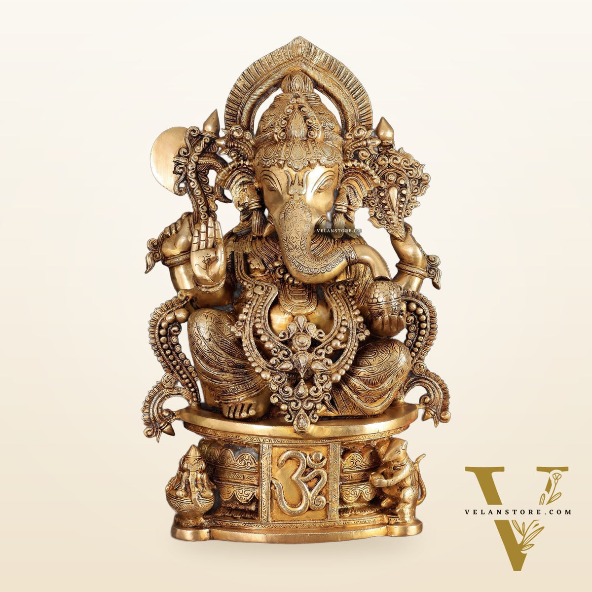 Brass Lord Ganesha large Sculpture - 23"
