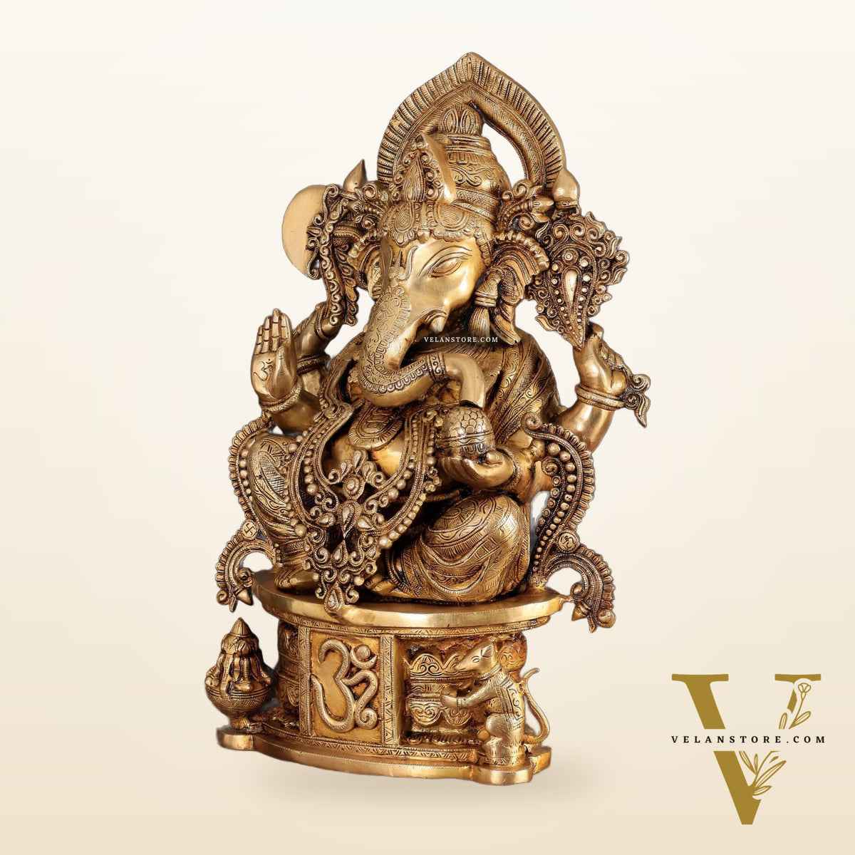 Brass Lord Ganesha large Sculpture - 23"