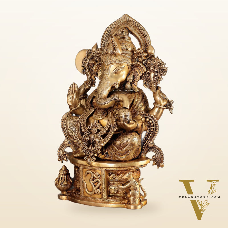 Brass Lord Ganesha large Sculpture - 23"