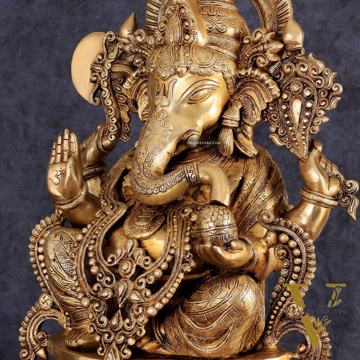 Brass Lord Ganesha large Sculpture - 23"