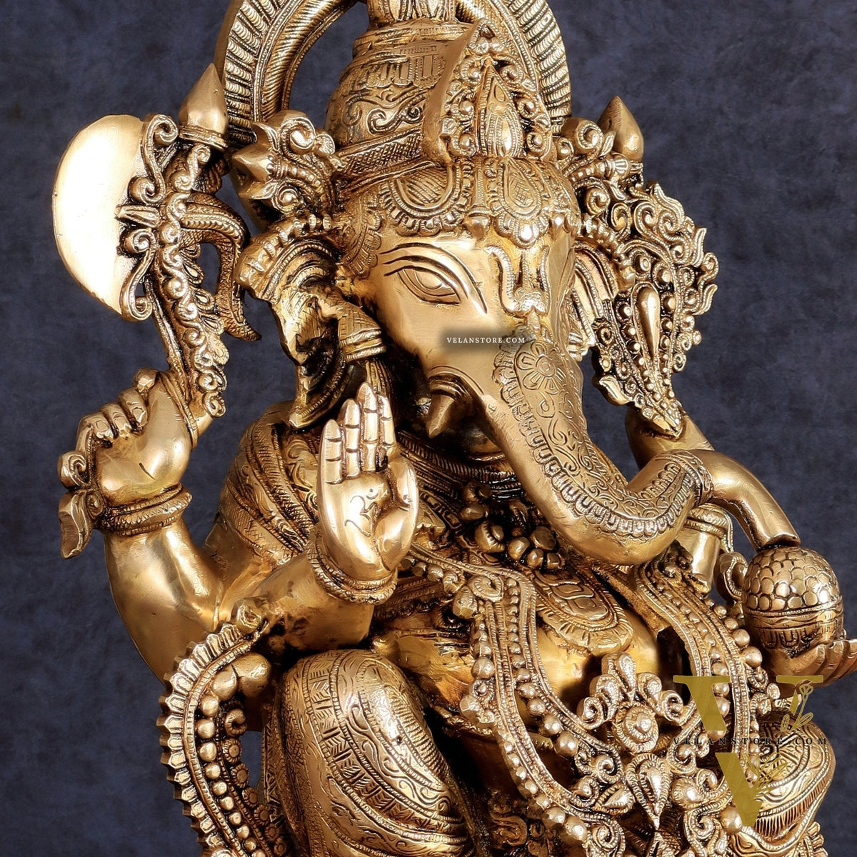 Brass Lord Ganesha large Sculpture - 23"