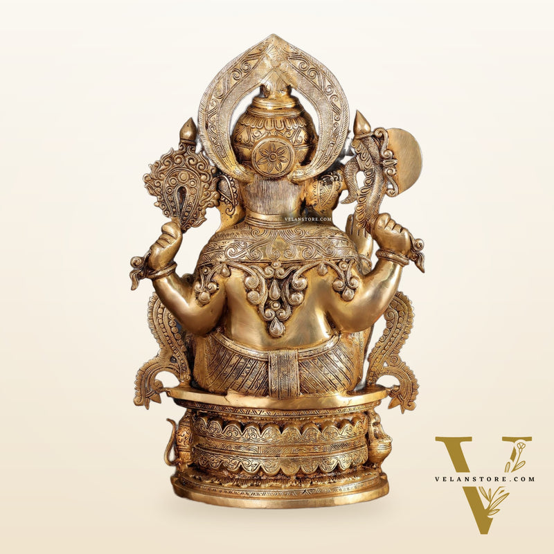 Brass Lord Ganesha large Sculpture - 23"