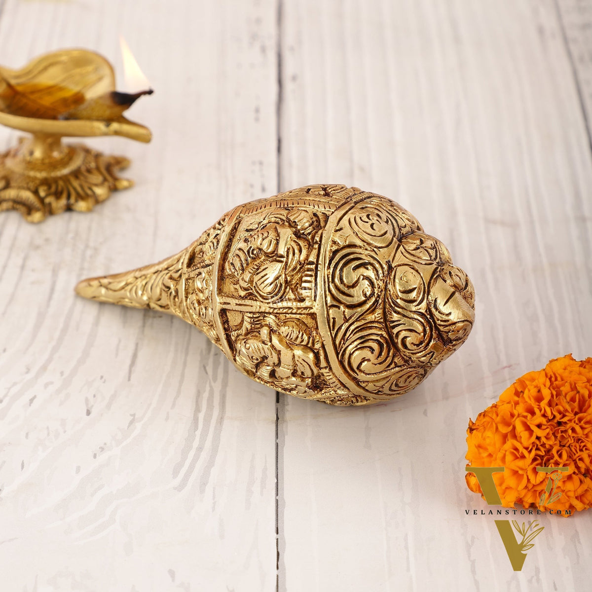 Brass Lord ganesha Shankh conch