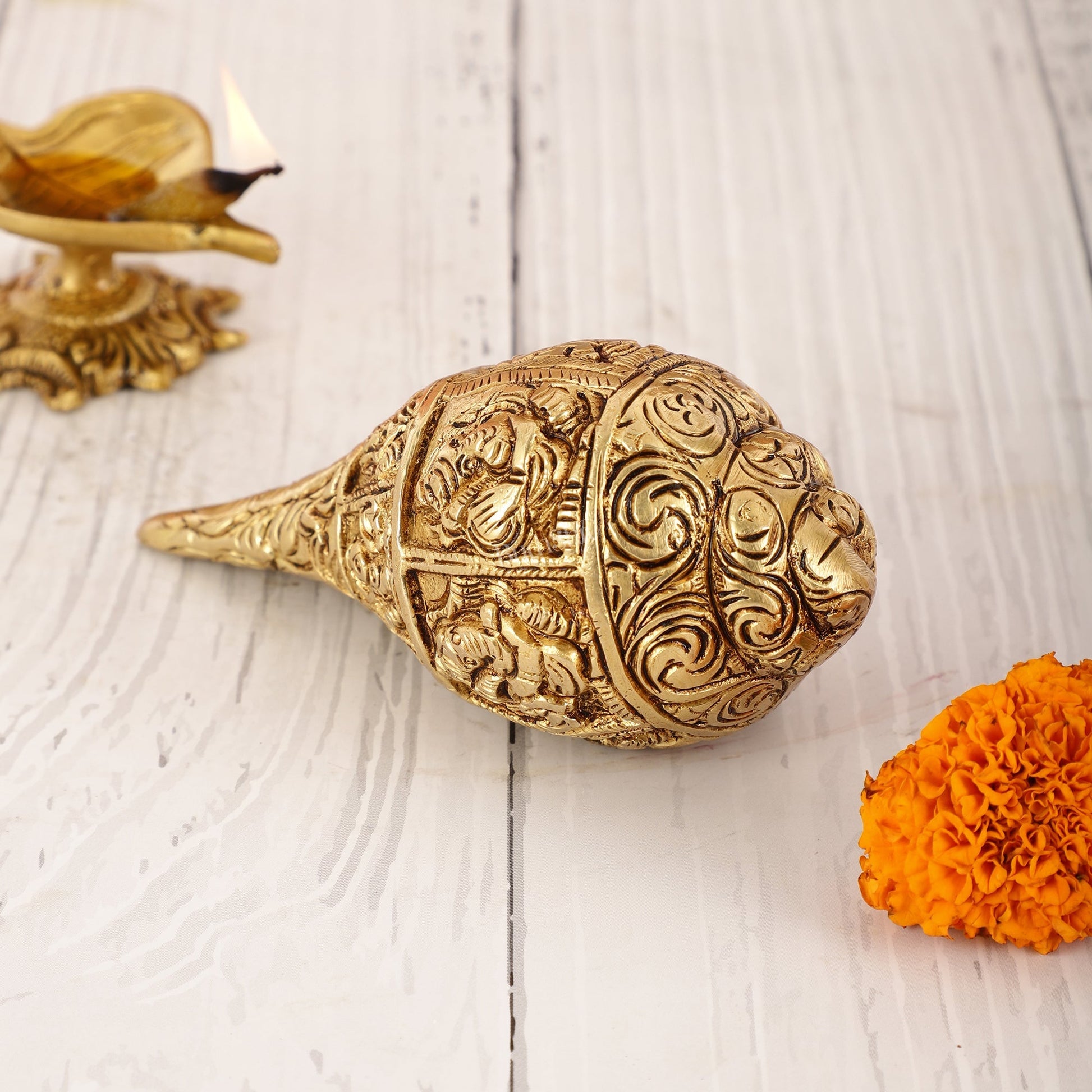 Brass Lord ganesha Shankh conch