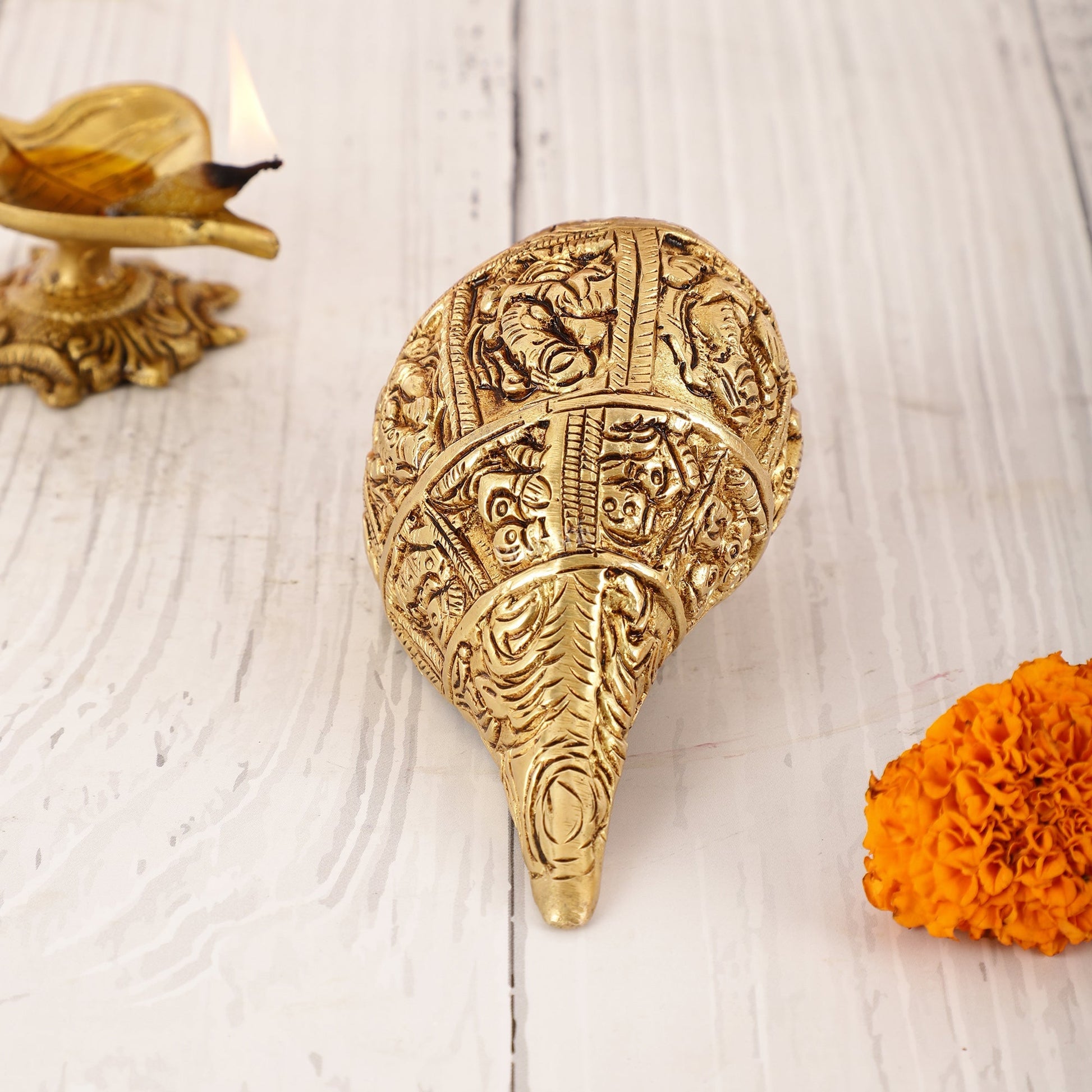 Brass Lord ganesha Shankh conch