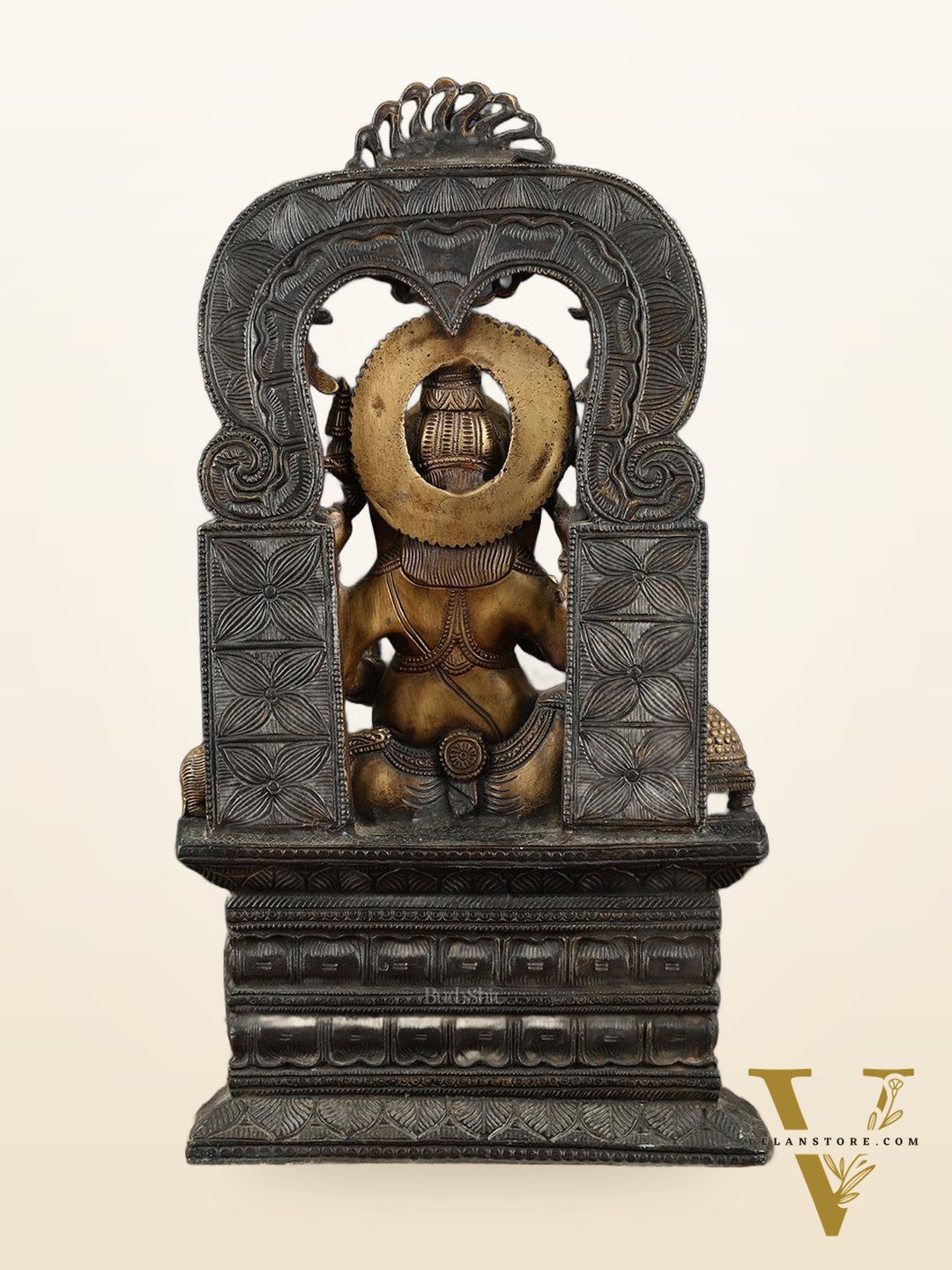 Brass Lord Ganesha Statue – 20" Height, Antique Chola Style, Dual-Tone Finish